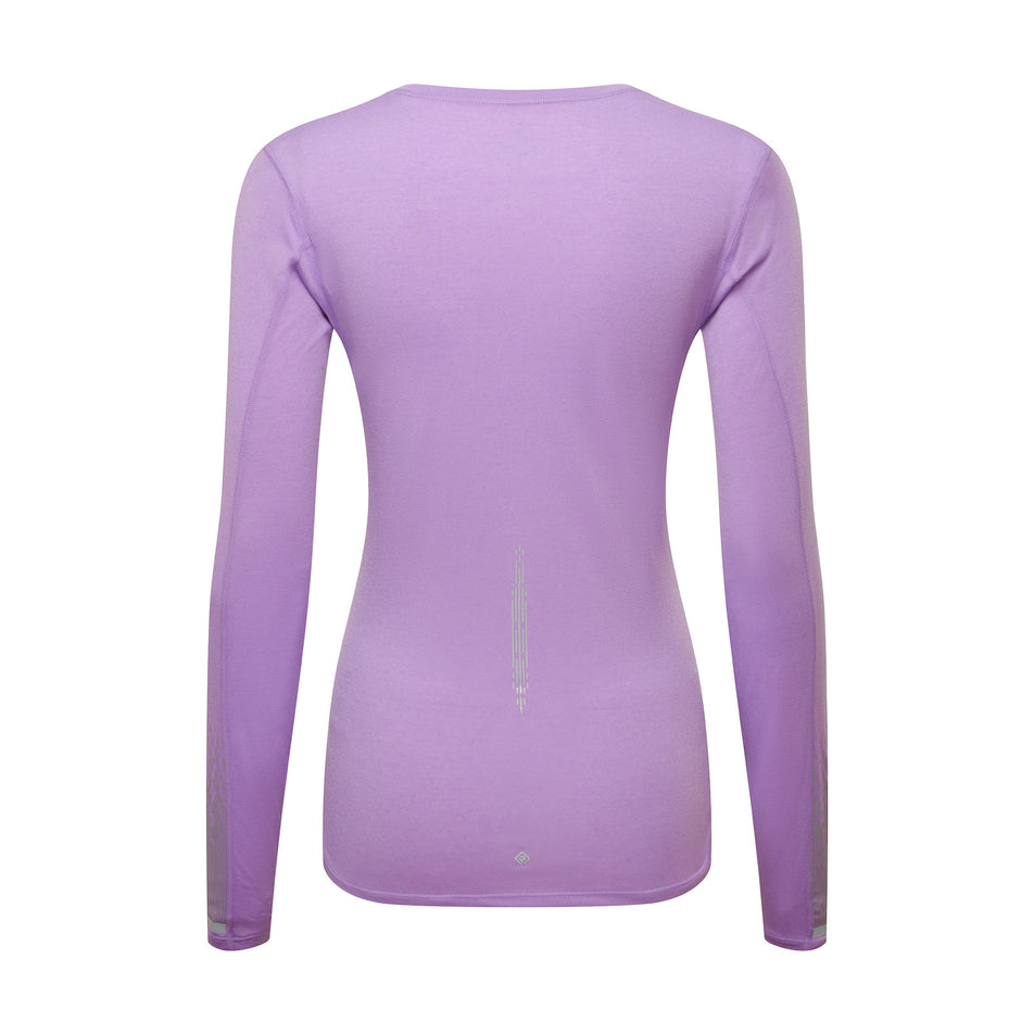 Back view of the Ronhill Women's Tech Reflect L/S Tee in the Iris Marl/Reflect colourway. (8747542347938)