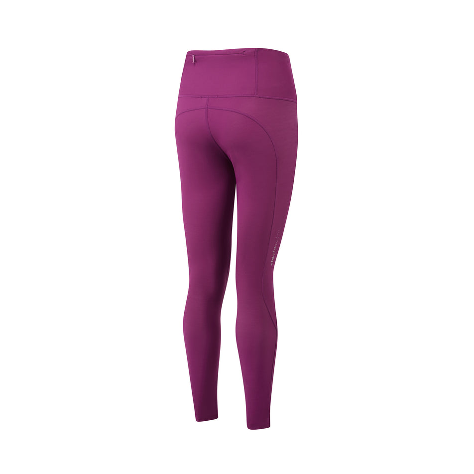 Back view of the Ronhill Women's Tech Winter Tight in the Dark Blackcurrant colourway. (8489915777186)