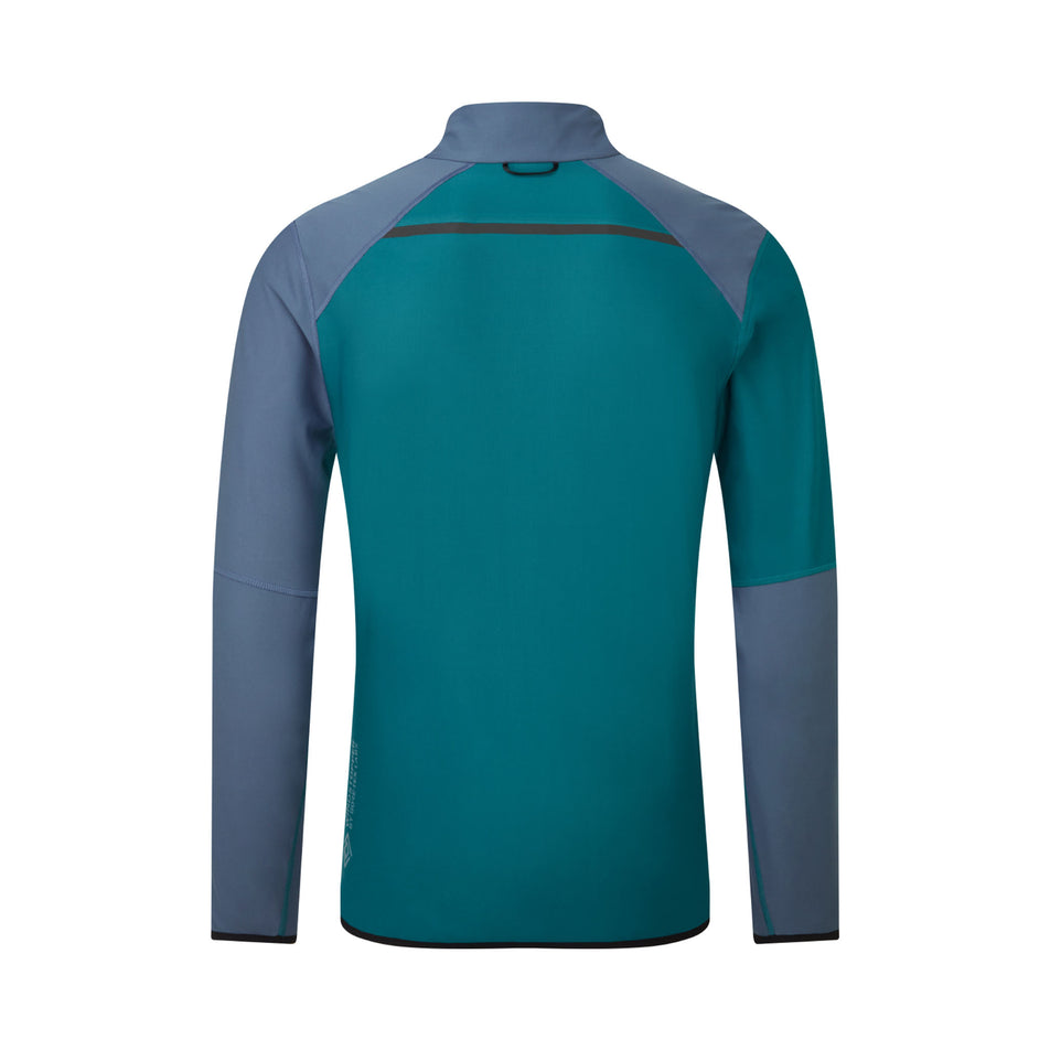 Back view of a Ronhill Men's Tech GORE-TEX Windstopper Jacket in the Deep Teal/Lake Acid colourway. (8470614016162)