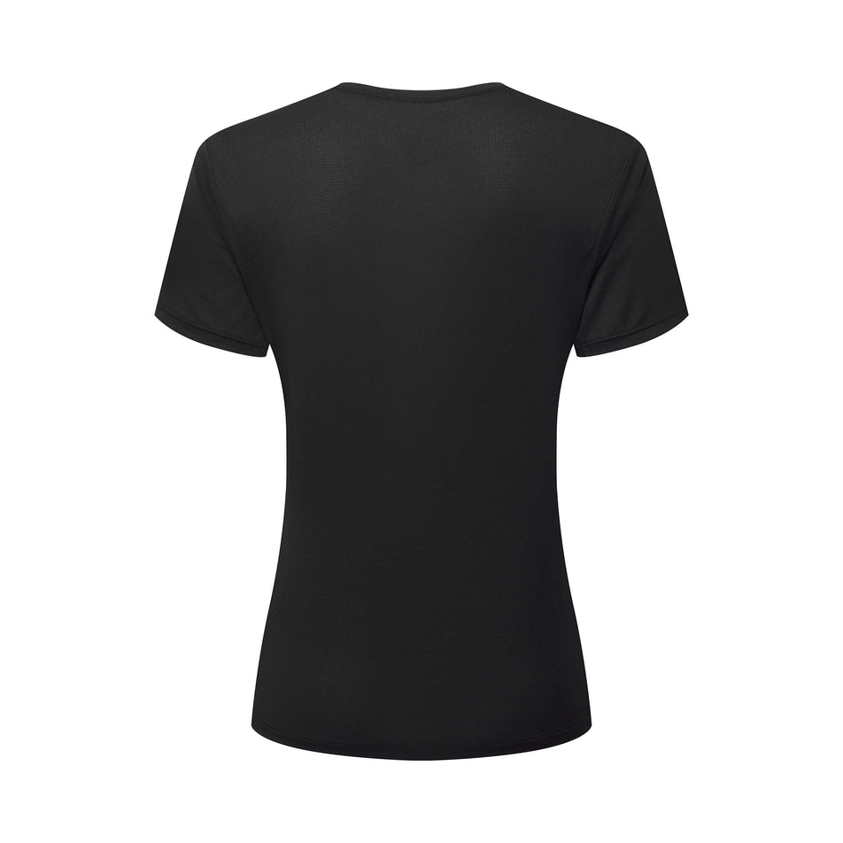 Back view of the Ronhill Women's Tech S/S Tee in the All Black colourway. (8564967800994)