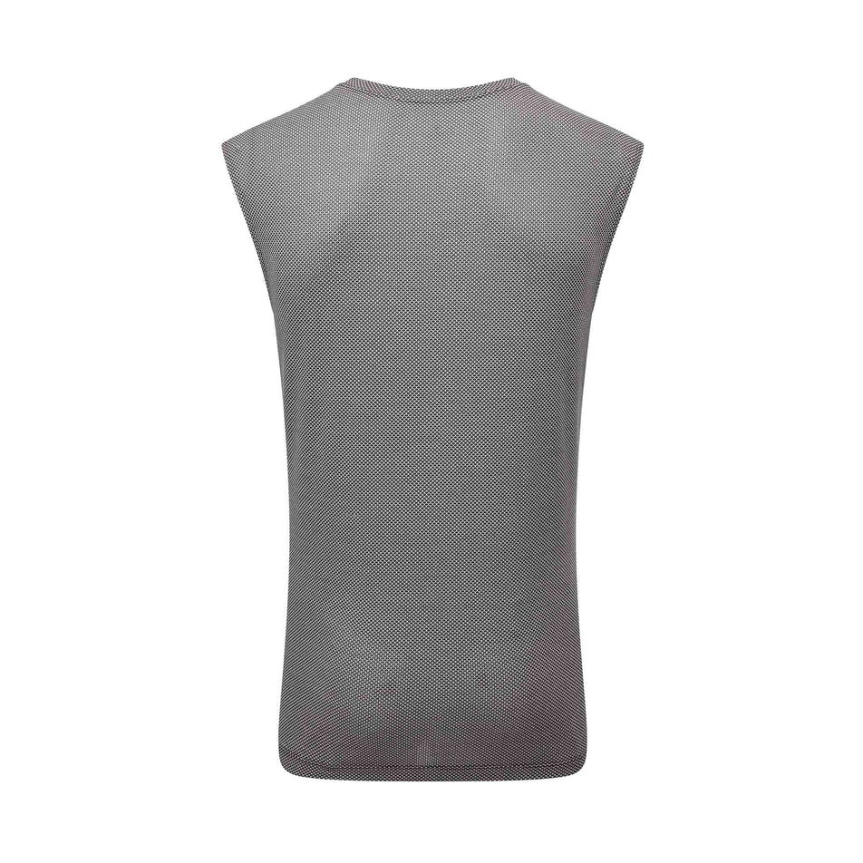 Back view of the Ronhill Men's Tech Golden Hour Tank in the Black/Matrix colourway. (8565239283874)