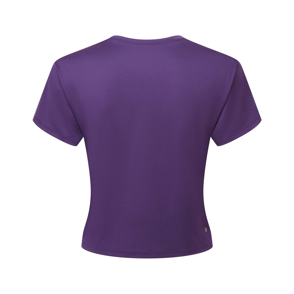 Back view of the Ronhill Women's Tech Breathe S/S Tee Damson colourway. (8581018550434)