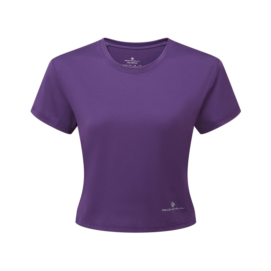 Front view of the Ronhill Women's Tech Breathe S/S Tee Damson colourway. (8581018550434)