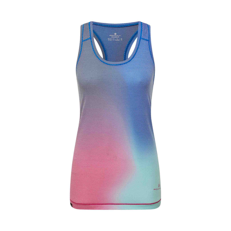 Front view of the Ronhill Women's Tech Golden Hour Vest in the Exuberance Merge colourway.