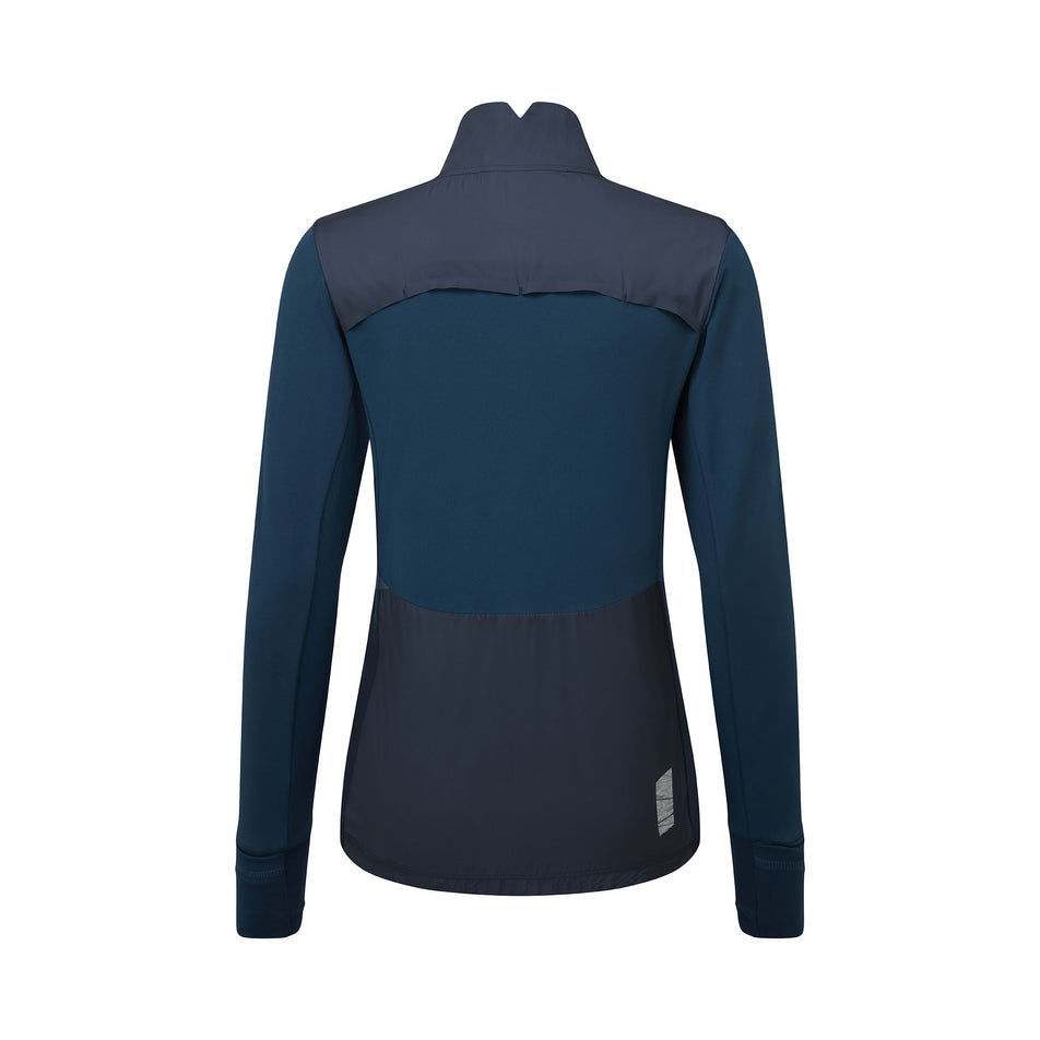 Back view of the Ronhill Women's Tech Wind-Block 1/2 Zip in the Dark Navy/Dusty Tulip colourway. (8742677414050)