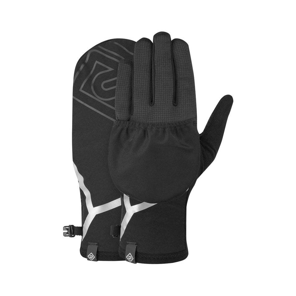 A pair of Ronhill Unisex Wind-Block Convertible Glove in the All Black colourway. (8749224296610)