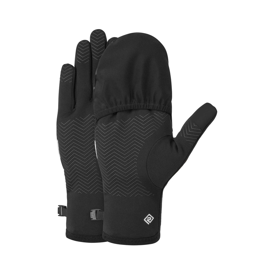 A pair of Ronhill Unisex Wind-Block Convertible Glove in the All Black colourway. (8749224296610)