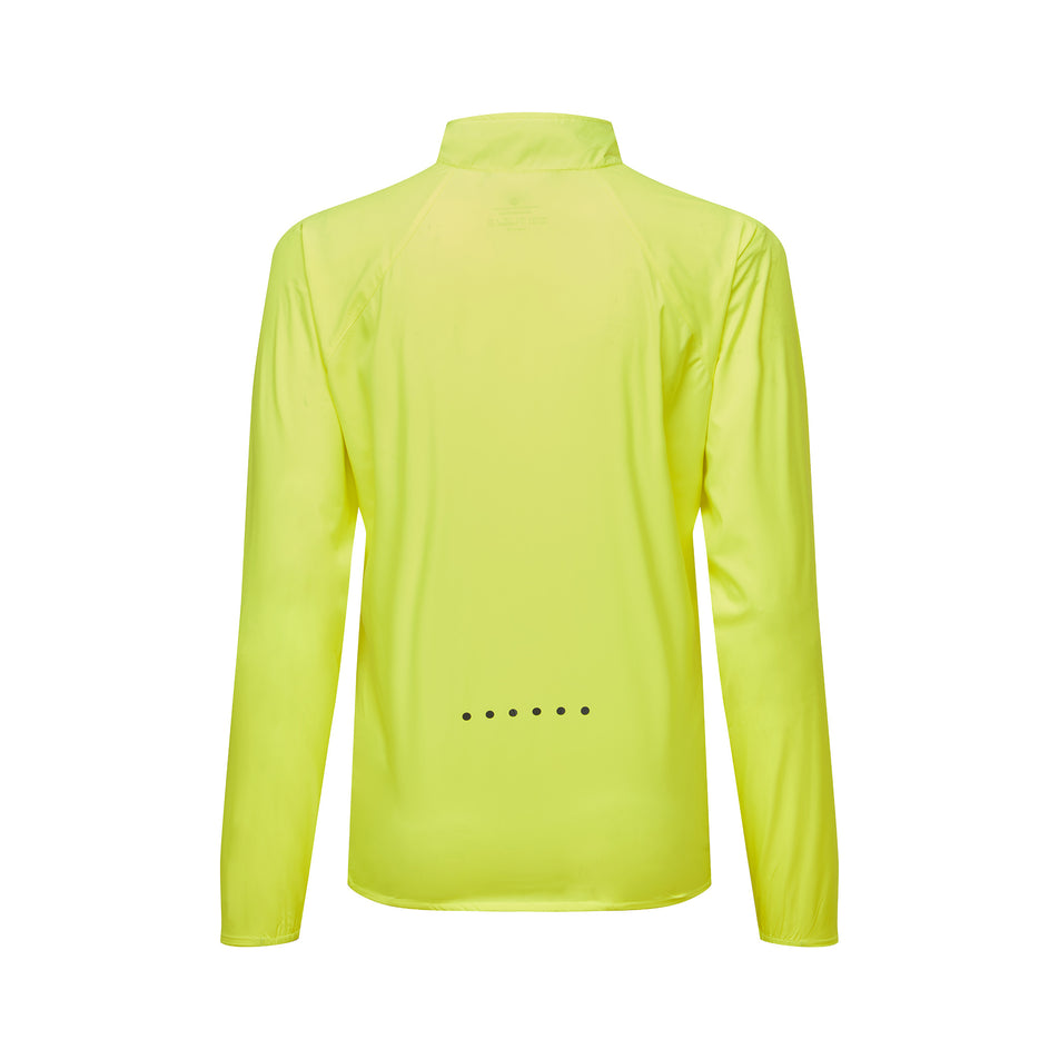 Back view of the Ronhill Women's Core Jacket in the Fluo Yellow/Black colourway. (8742755369122)