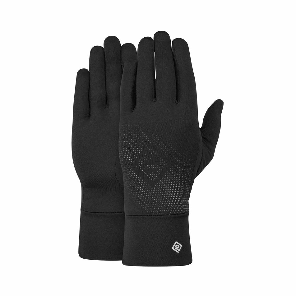 The gloves from the Ronhill Unisex Beanie & Glove Set in the All Black colourway. (8749321846946)