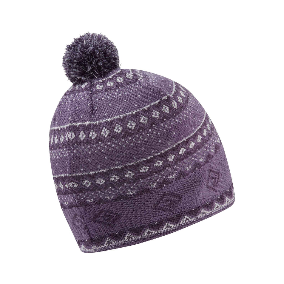 Back view of the Ronhill Unisex Winter Bobble Hat in the Dark Iris/White colourway. (8749202145442)