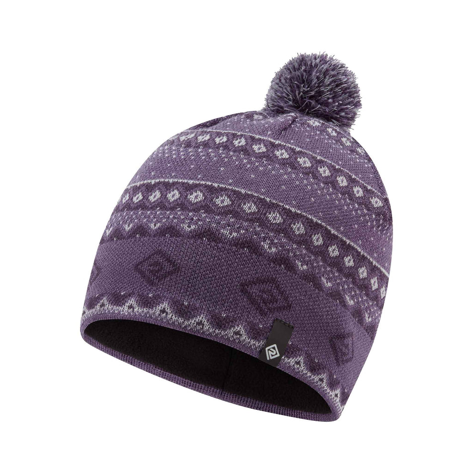 Front view of the Ronhill Unisex Winter Bobble Hat in the Dark Iris/White colourway. (8749202145442)