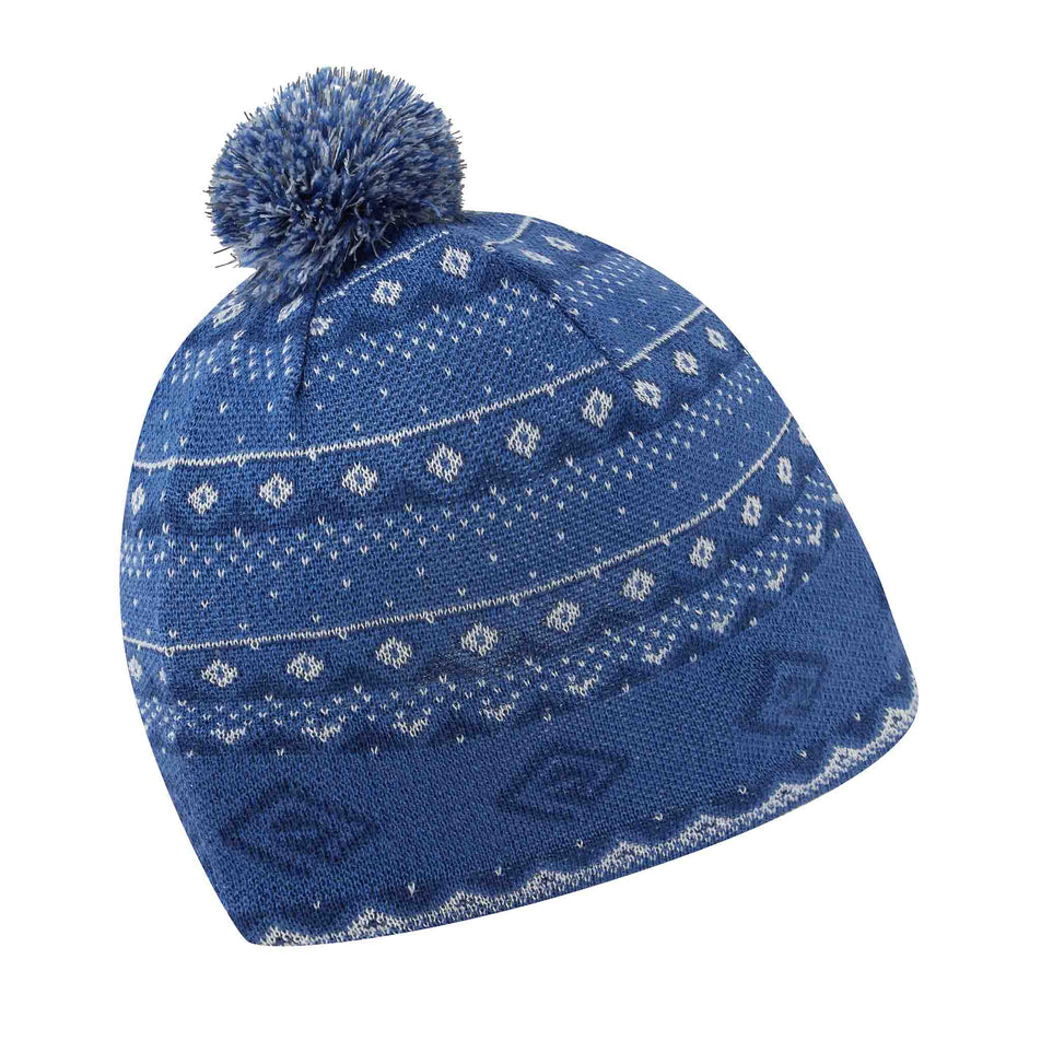 Back view of the Ronhill Unisex Winter Bobble Hat in the Lumiere/White colourway.