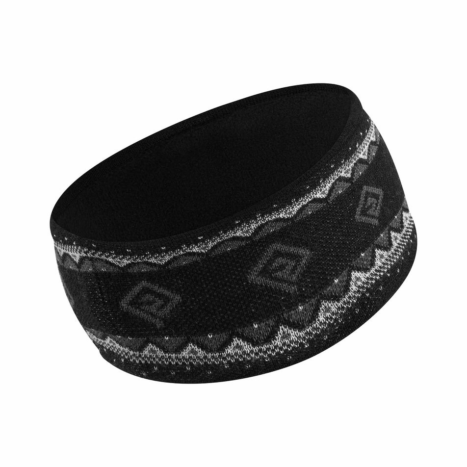 Back view of the Ronhill Unisex Winter Headband in the Black/Oxide/White colourway. (8749211189410)