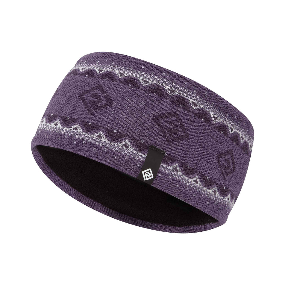 Front view of the Ronhill Unisex Winter Headband in the Dark Iris/White colourway. (8749217087650)