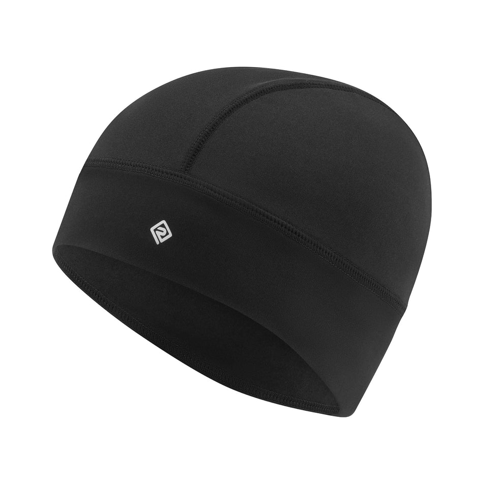 Front view of the Ronhill Unisex Classic Beanie in the All Black colourway. (8749275971746)