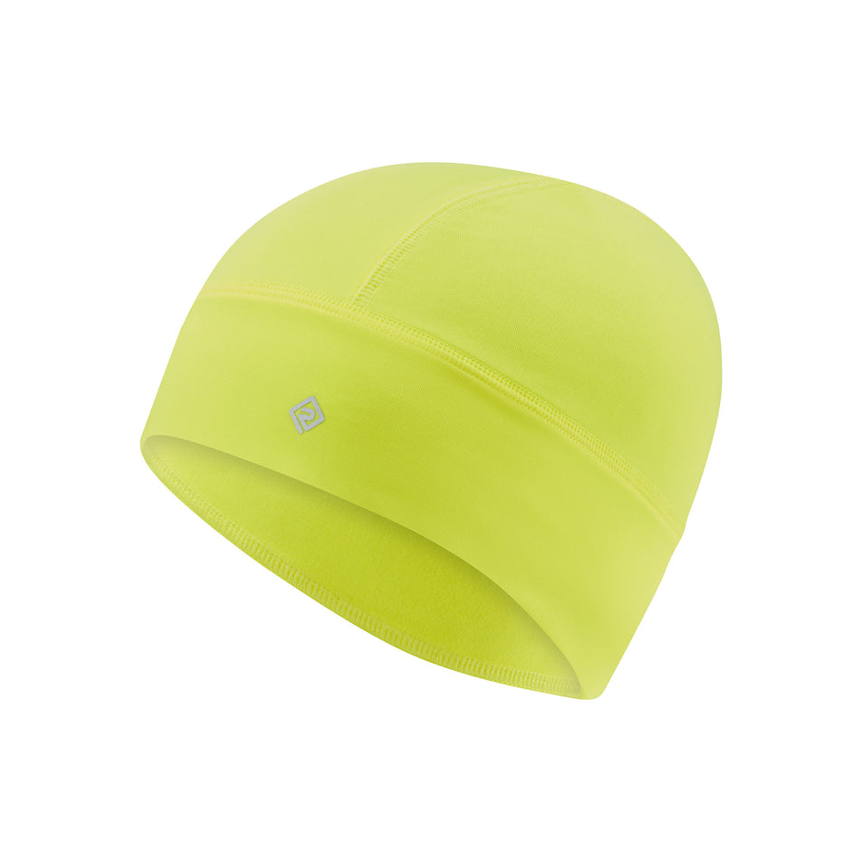 Front view of the Ronhill Unisex Classic Beanie in the Fluo Yellow colourway. (8749280133282)