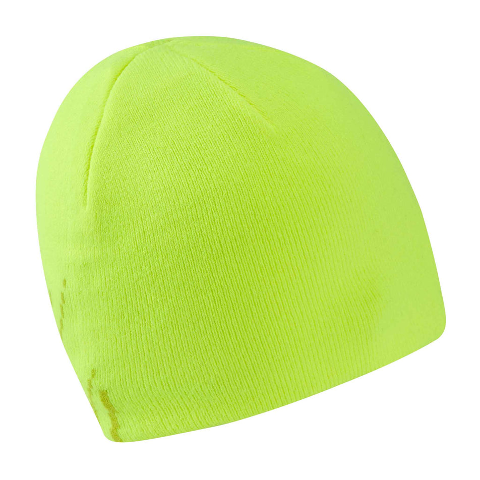 Back view of the Ronhill Unisex Run Beanie in the Fluo Zest/Black colourway.