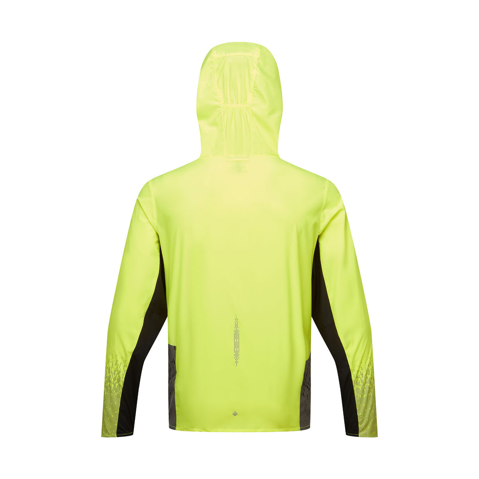 Back view of the Ronhill Men's Tech Reflect Jacket in the Fluo Yellow/Black/Reflect colourway. (8742773489826)