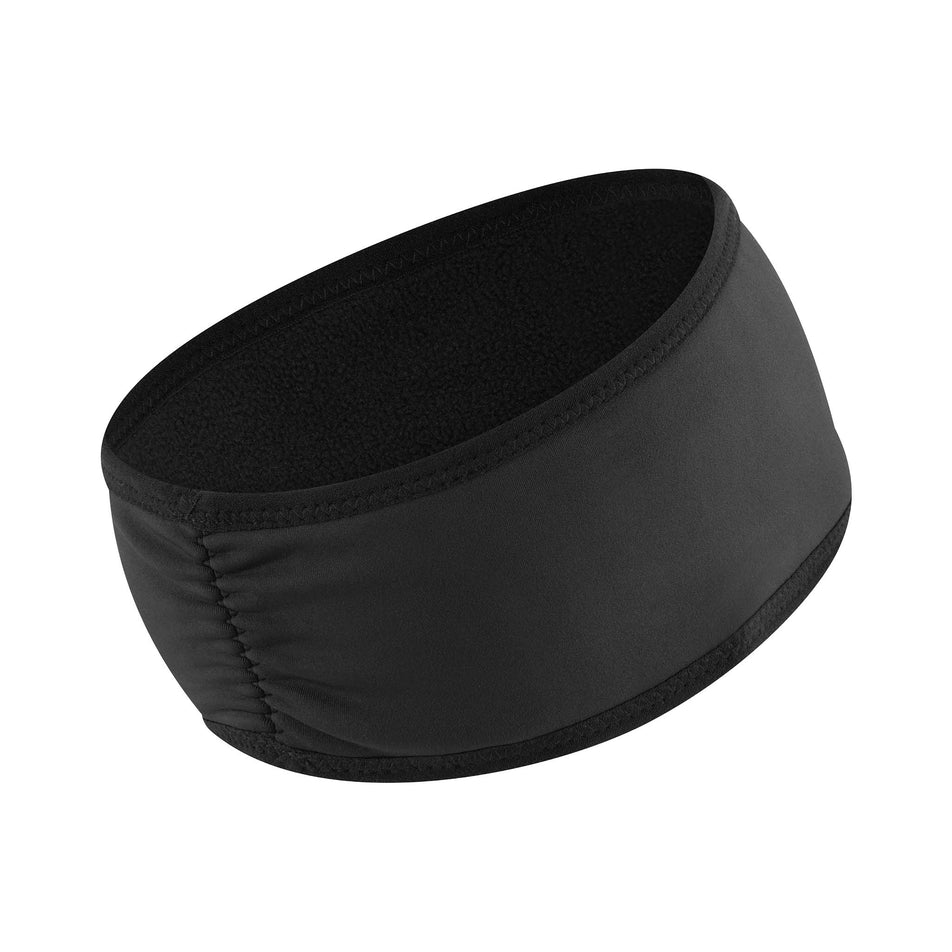 Back view of a the Ronhill Unisex Wind-Block Headband in the All Black colourway. (8749269614754)