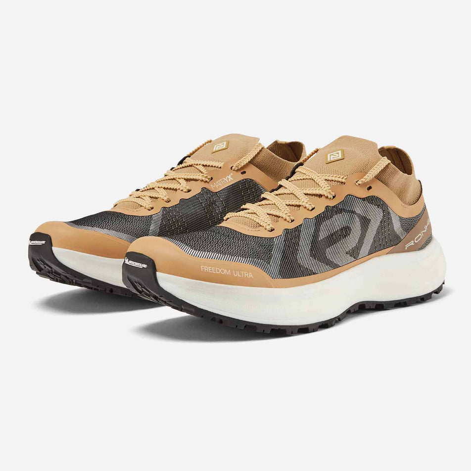 A pair of Ronhill Men's Freedom Ultra Running Shoes in the Sand colourway. (8601908314274)