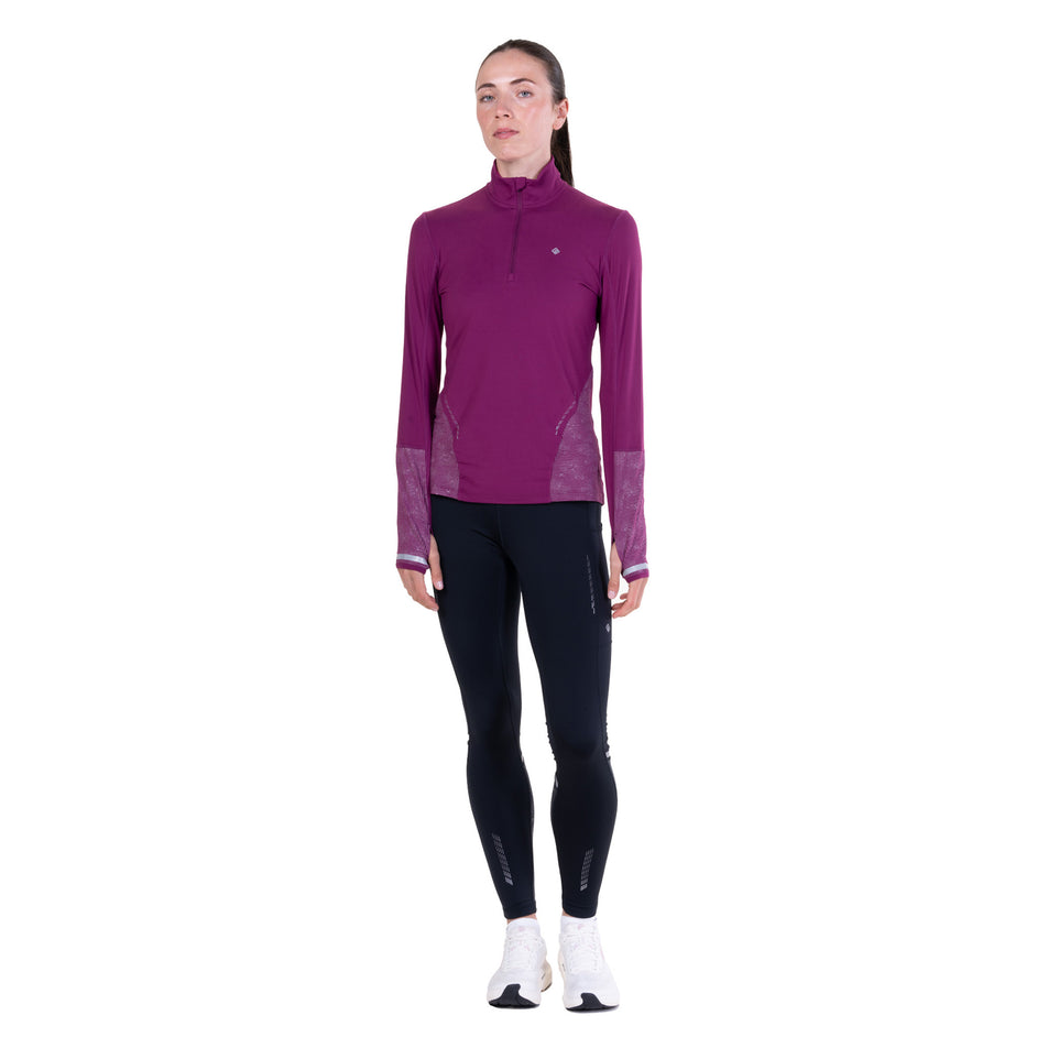 Ronhill | Women's Tech Reflect 1/2 Zip - Blackcurrant/Reflect