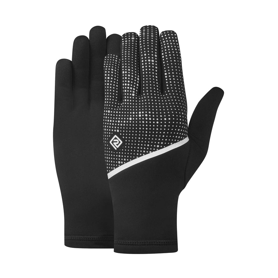 A pair of the Ronhill Unisex Reflect Glove in the Black/Reflect colourway.