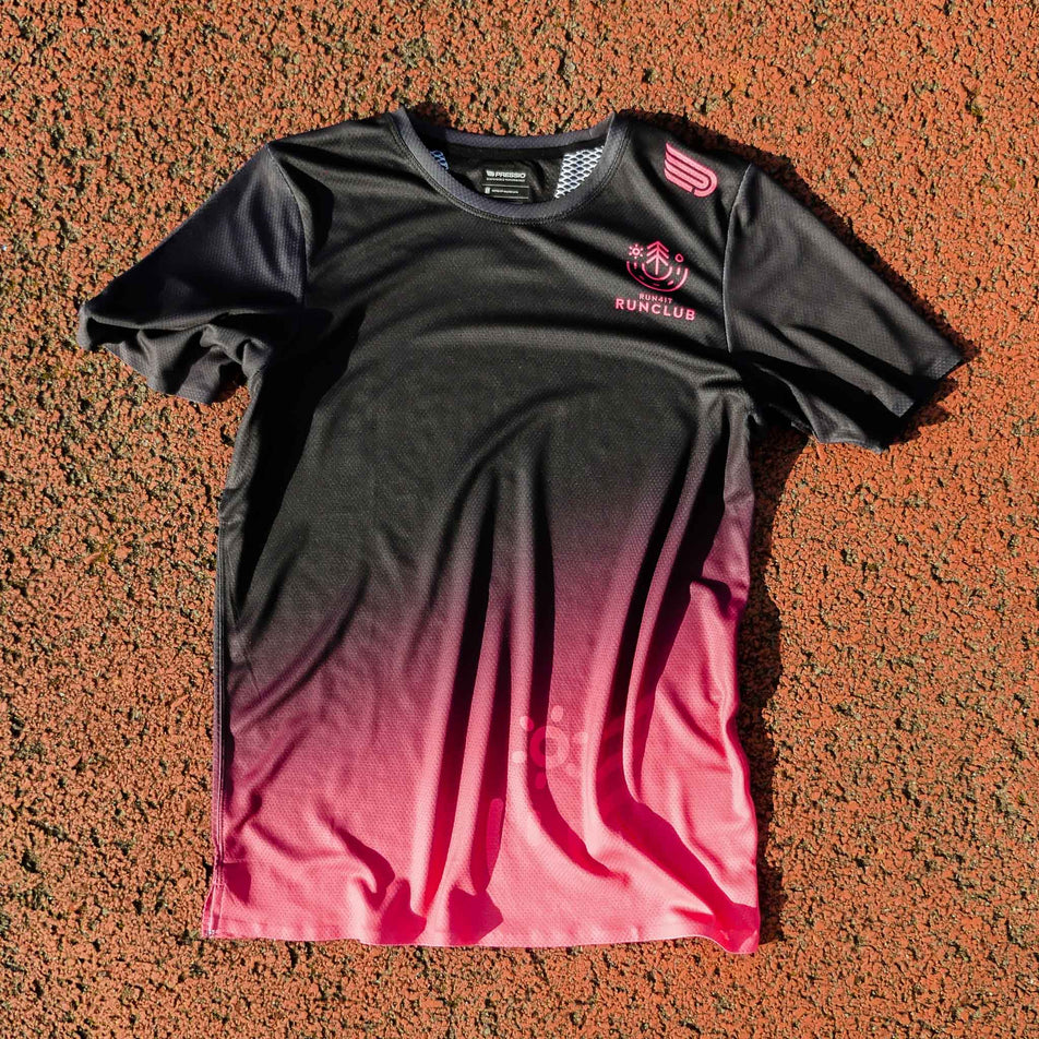 Front view of the Pressio Run4It Run Club Men's Elite Tee. (8489110143138)