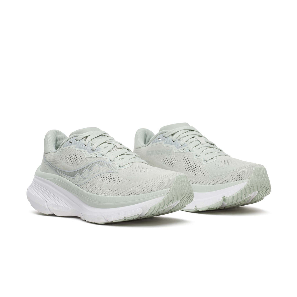 A pair of Saucony Women's Guide 19 Running Shoes in the Cast/Silver colourway.