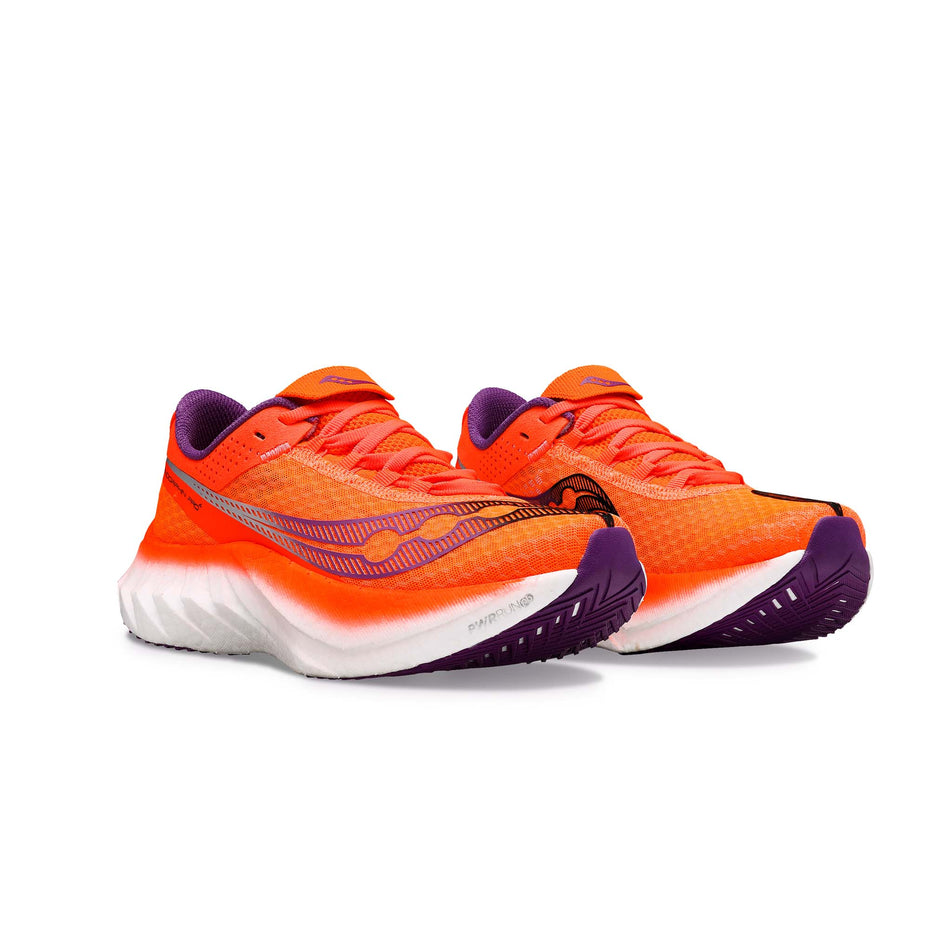 A pair of Saucony Women's Endorphin Pro 4 Running Shoes in the Vizired colourway (8164420812962)