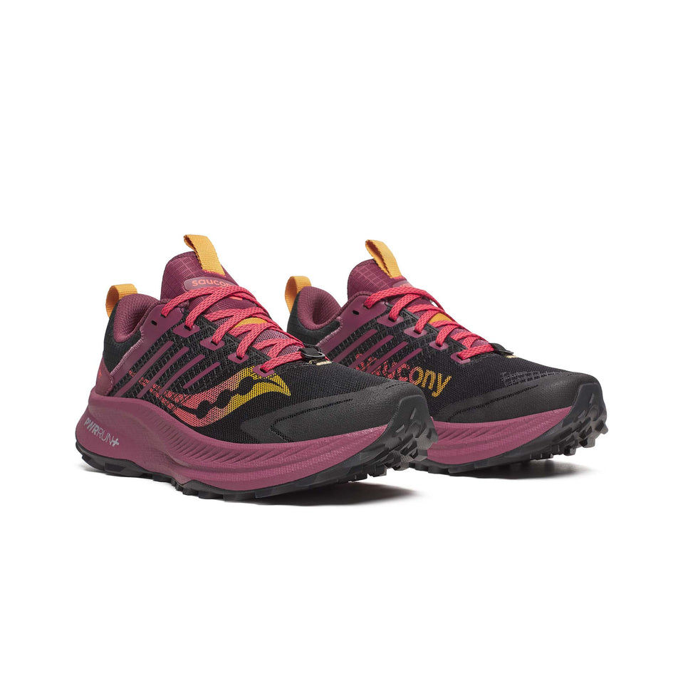 A pair of Saucony Women's Ride TR2 Running Shoes in the Black/Terra colourway. (8655039004834)