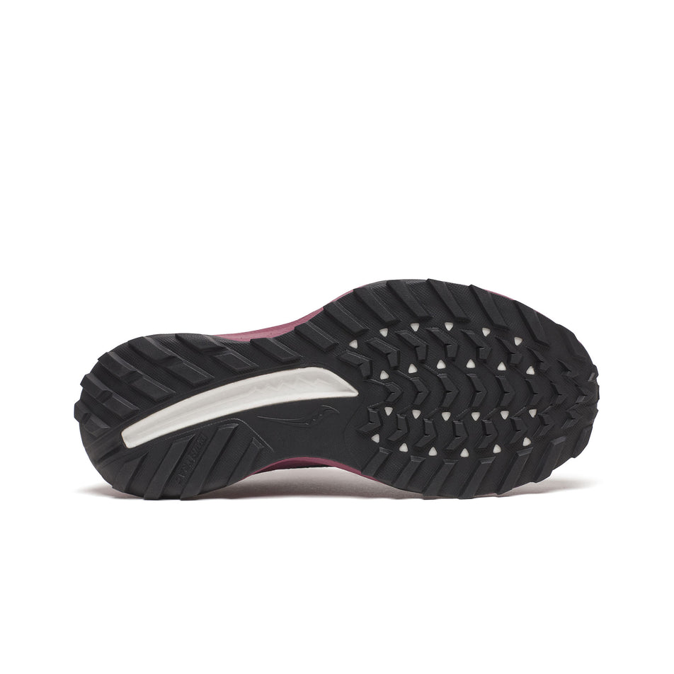 The outsole of the right shoe from a pair of Saucony Women's Ride TR2 Running Shoes in the Black/Terra colourway. (8655039004834)