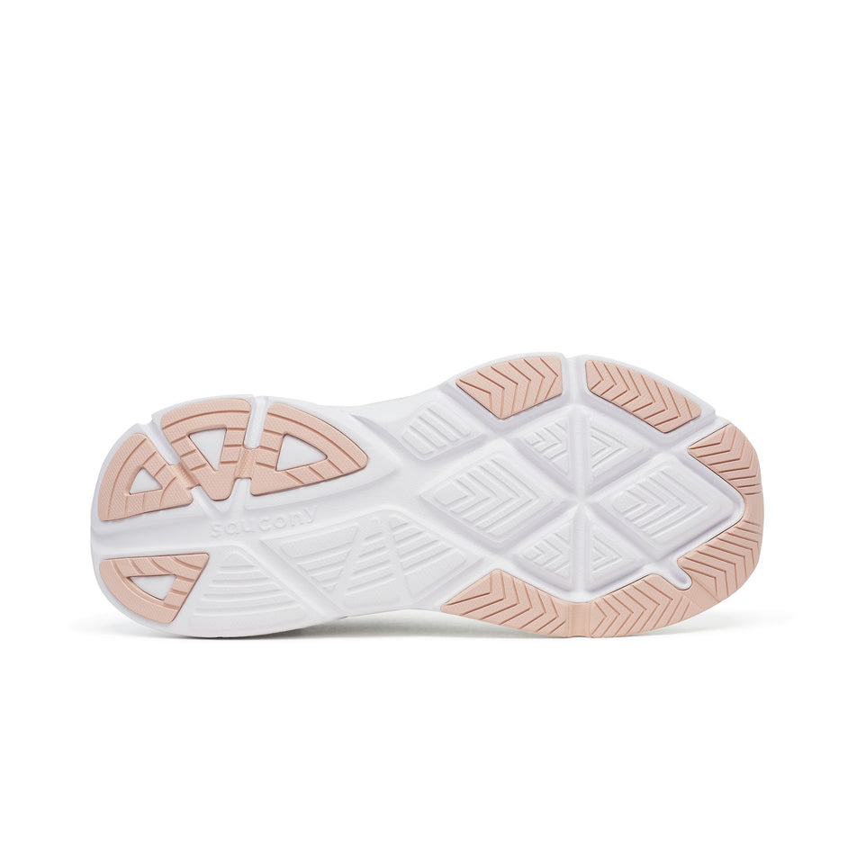 The outsole of the right shoe from a pair of Saucony Women's Guide 18 Running Shoes in the Mist/Aloe colourway. (8655033335970)