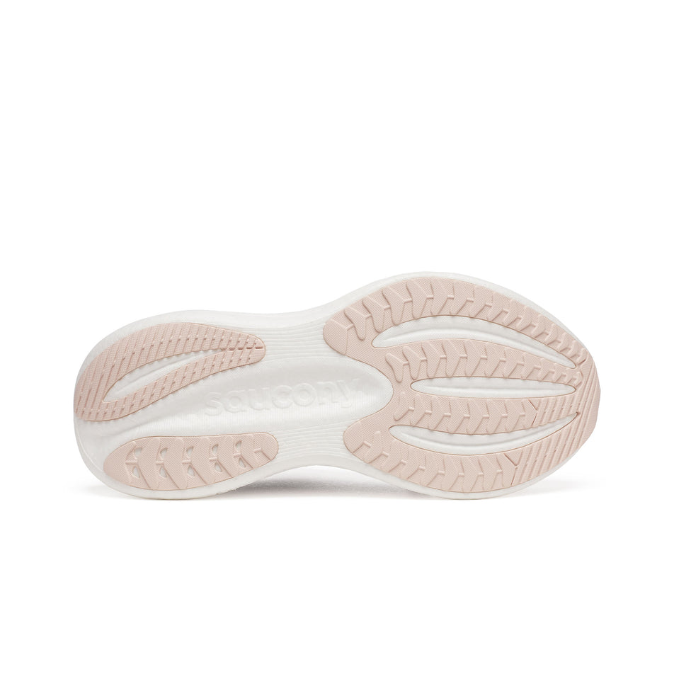 The outsole of the right shoe from a pair of Saucony Women's Triumph 23 Running Shoes in the Navy/Cameo colourway. (8654990180514)