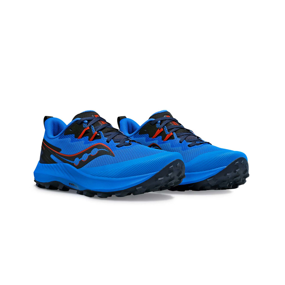 A pair of Saucony Men's Peregrine 14 Running Shoes in the Cobalt/Navy colourway (8164411244706)