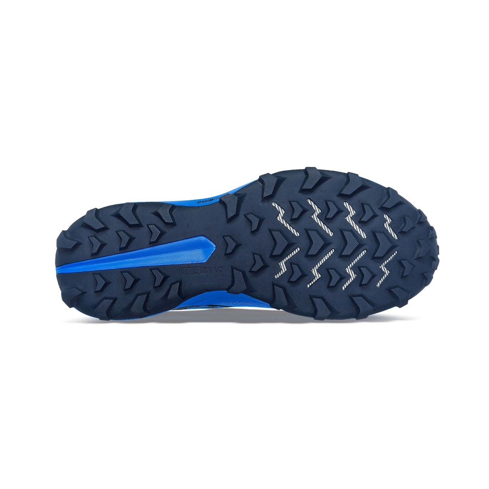 Outsole of the right shoe from a pair of Saucony Men's Peregrine 14 Running Shoes in the Cobalt/Navy colourway (8164411244706)