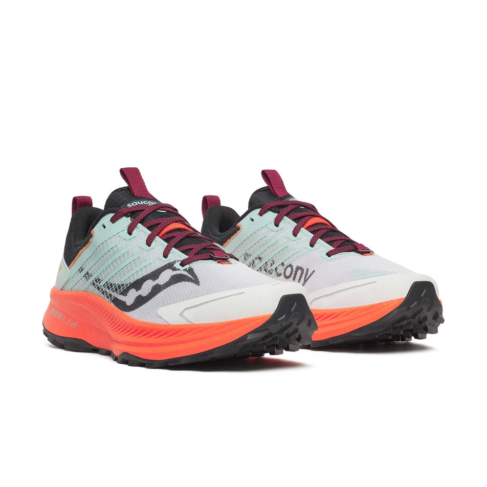 A pair of Saucony Men's Ride TR2 Running Shoes in the White/Fire colourway.