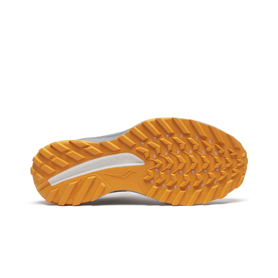 The outsole of the right shoe from a pair of Saucony Men's Ride TR2 Running Shoes in the Black/Autumn colourway. (8654958919842)