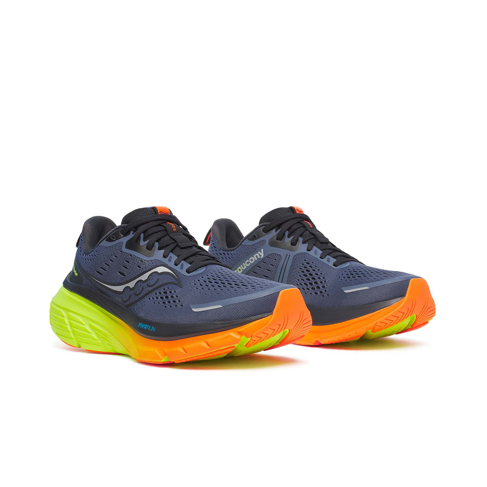 A pair of Saucony Men's Guide 18 Running Shoes in the Shadow/Vizi colourway. (8654953906338)