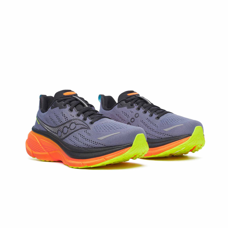 A pair of Saucony Men's Hurricane 25 Running Shoes in the Shadow/Vizi colourway. (8654937882786)