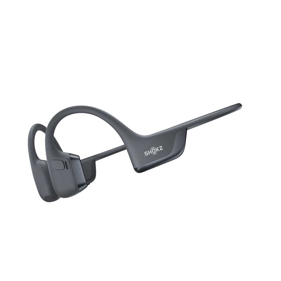 A pair of Shokz Unisex OpenRun Pro 2 Wireless Bone Conduction Headphones in the Black colourway. (8493808222370)