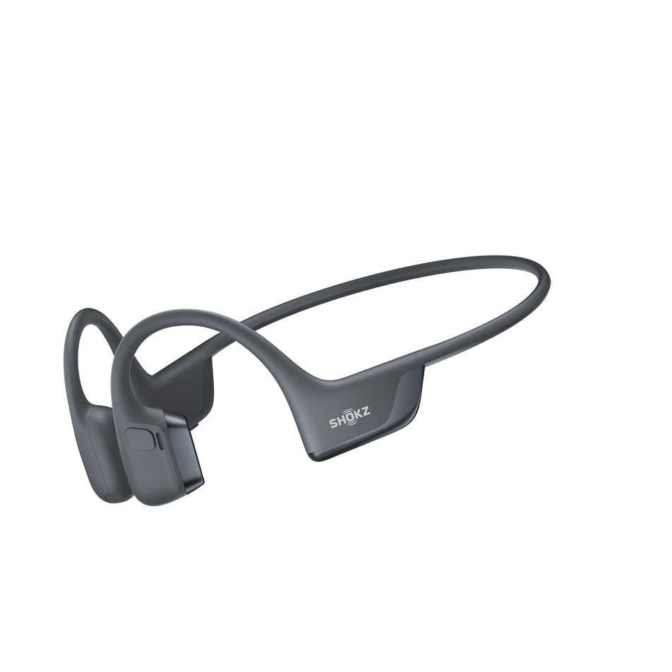A pair of Shokz Unisex OpenRun Pro 2 Mini Wireless Bone Conduction Headphones in the Black colourway. (8541430087842)