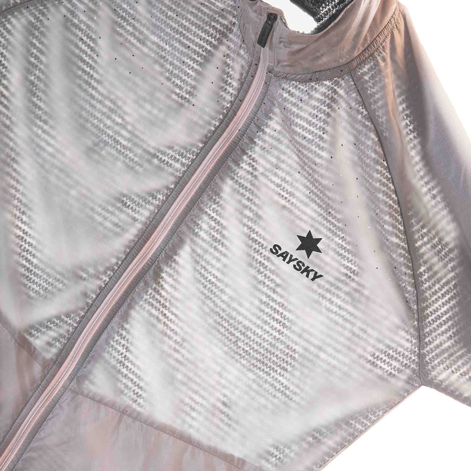 The front of the SAYSKY Men's Flow Thermo Jacket in the Beige colourway.
