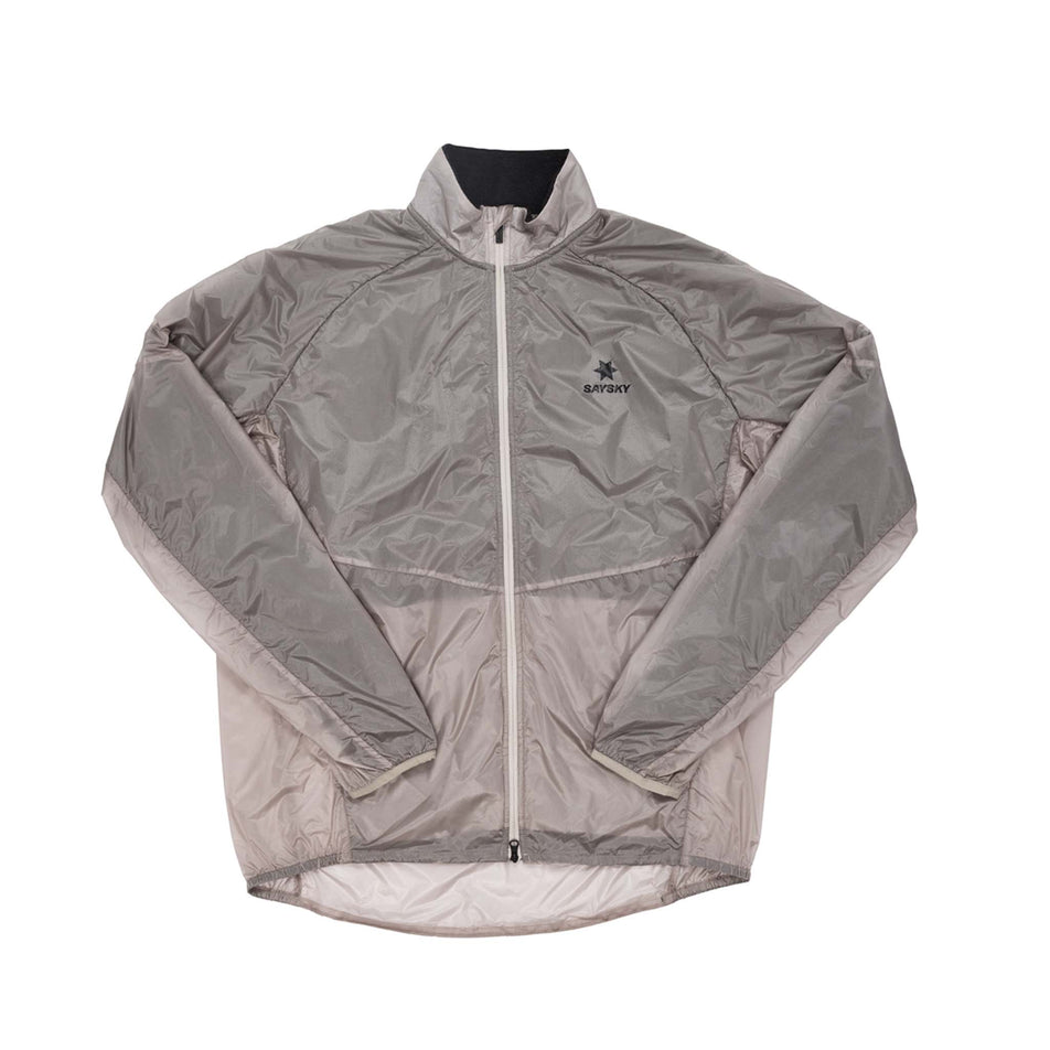Front view of the SAYSKY Men's Flow Thermo Jacket in the Beige colourway.