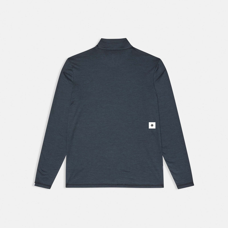 Back view of the SAYSKY Men's Pace Half Zip Long Sleeve in the Black colourway.