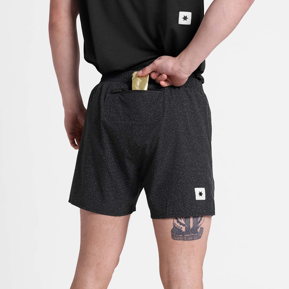 Back view of a model wearing the SAYSKY Men's Universe Pace Shorts 5