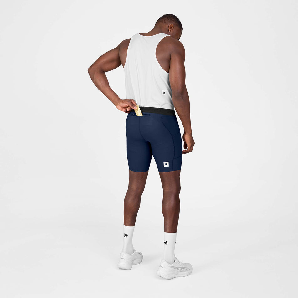 Back view of a model wearing the SAYSKY Men's Combat+ Rib Short Tights 8