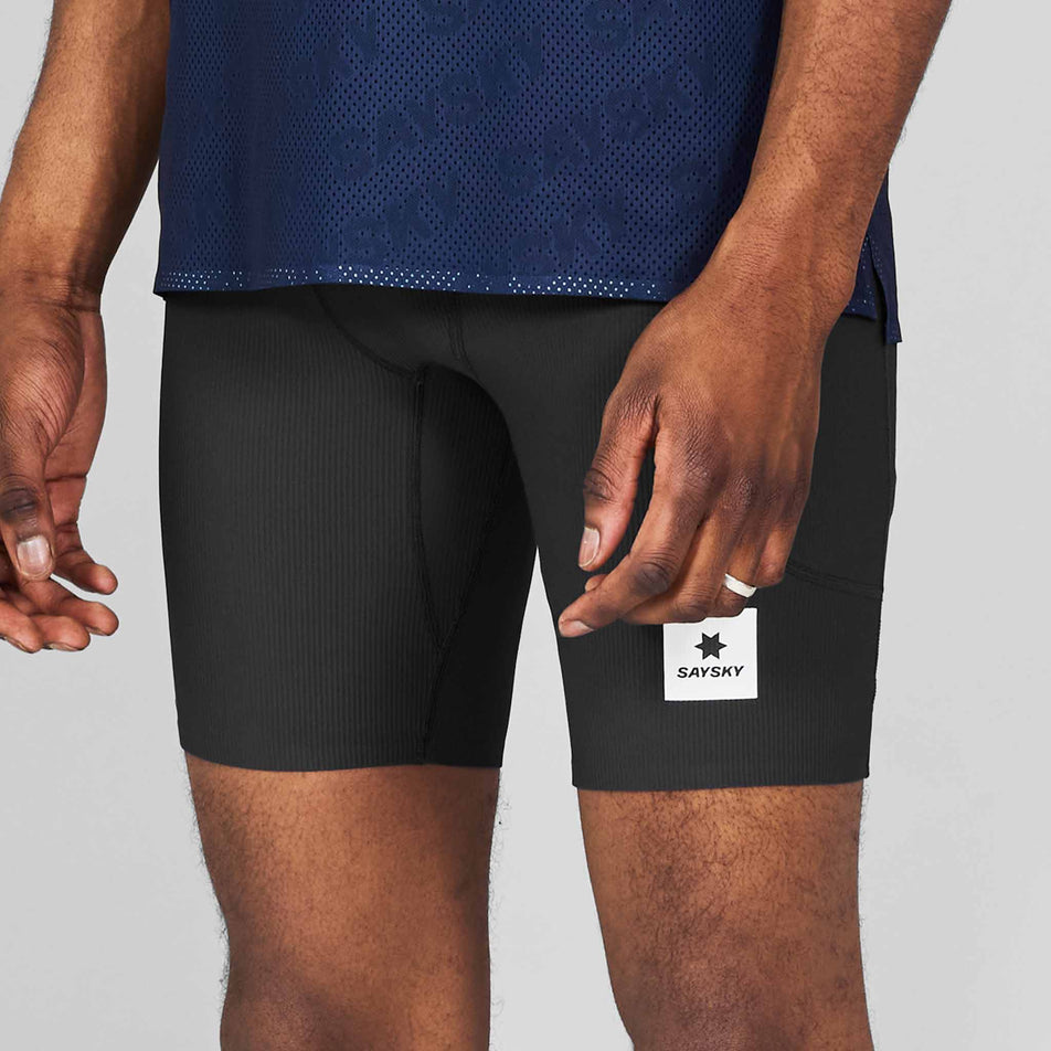 Front view of a model wearing the SAYSKY Men's Combat+ Rib Short Tights 8