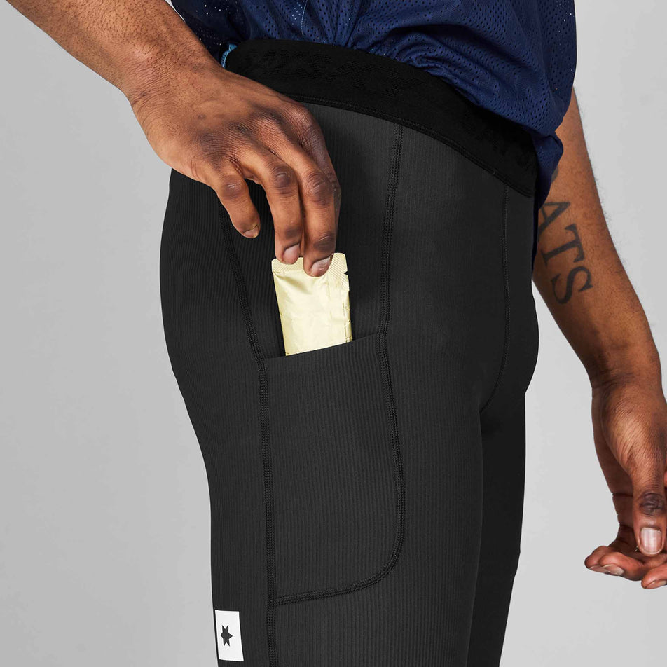 Side view of a model wearing the SAYSKY Men's Combat+ Rib Short Tights 8
