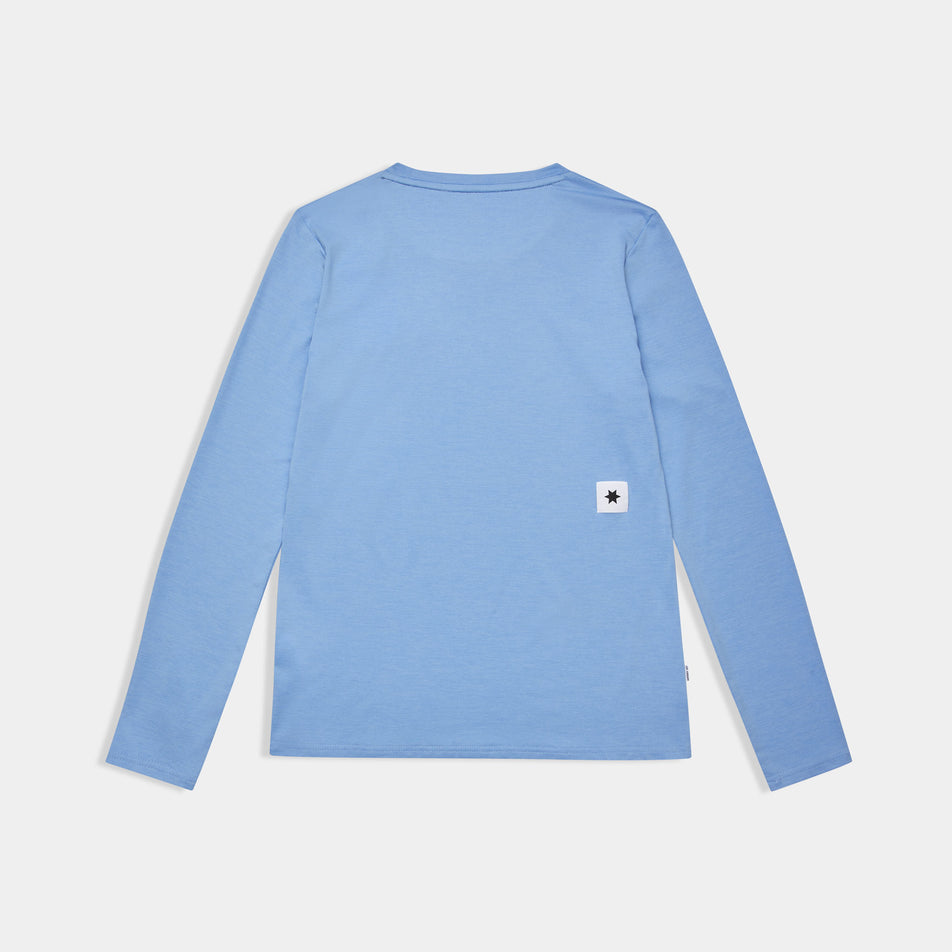 Back view of the SAYSKY Women's Clean Pace Long Sleeve in the Blue colourway.