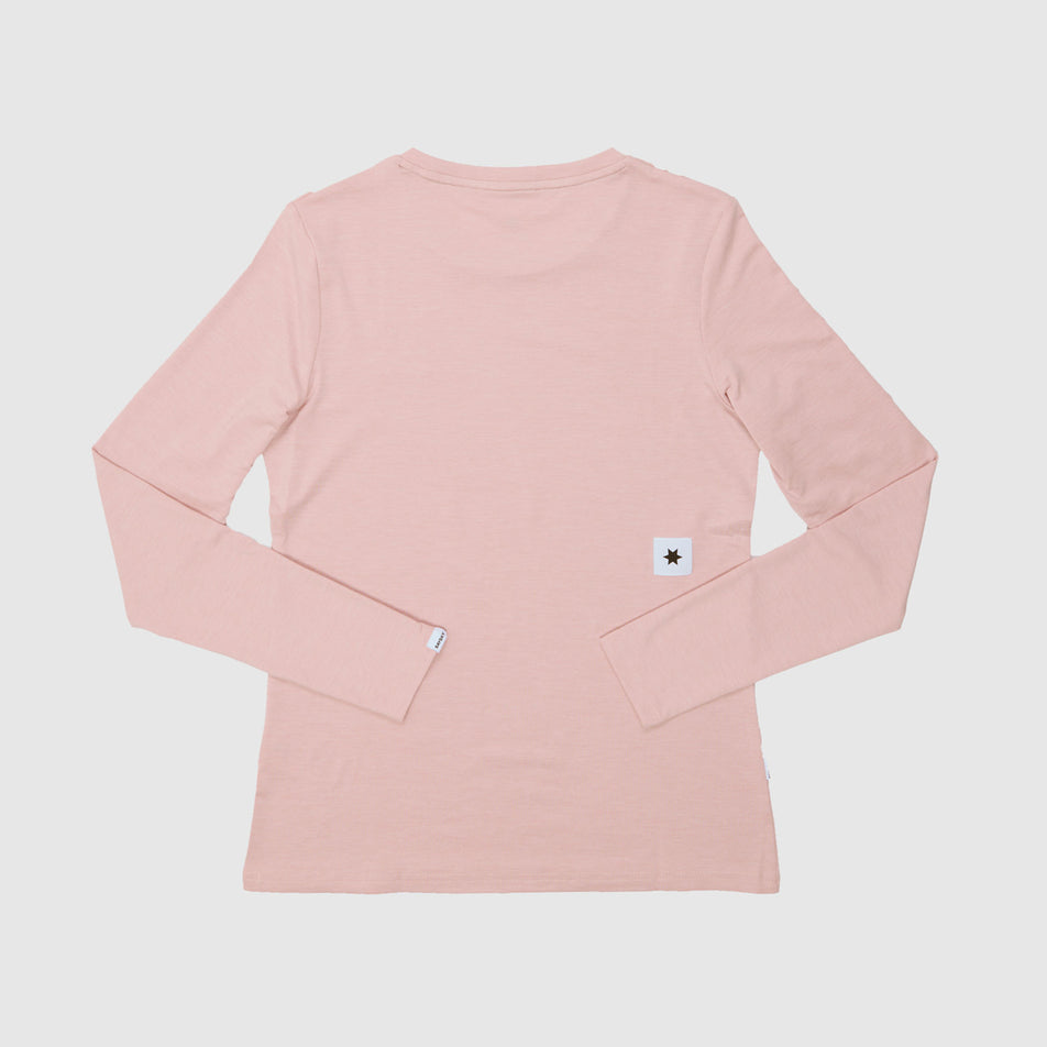 Back view of the SAYSKY Women's Clean Pace Long Sleeve in the Pink colourway.
